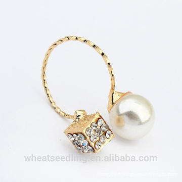 2015 vente en gros anneau plaqué or en perle de nouvelle conception